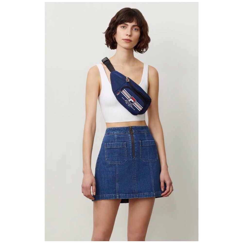 Madewell denim zip mini skirt